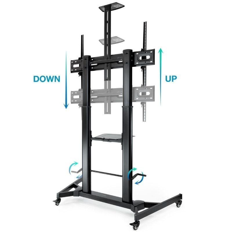 Soporte de Suelo Inclinable/ Ajustable con Ruedas Tooq FS20400HM-B para TV de 60-100"/ hasta 100kg - изображение 4
