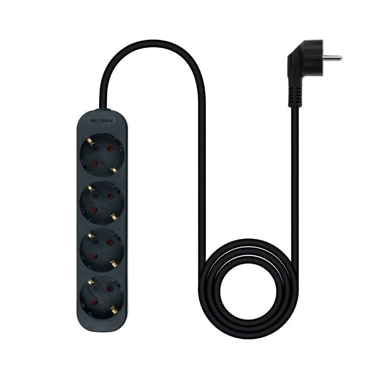 Regleta Nanocable 10.37.0004-NS-BK/ 4 Tomas de Corriente/ Cable 1.4m/ Negra - изображение 2