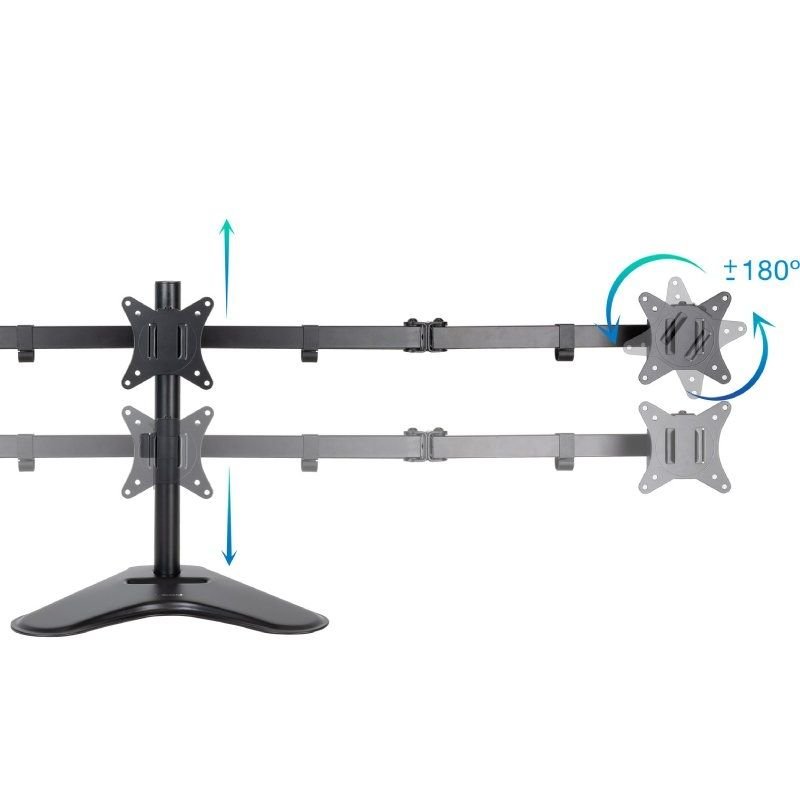 Soporte de Sobremesa para 3 Monitores TooQ DB1704TN-B/ Giratorio/ Inclinable/ hasta 7kg - изображение 3