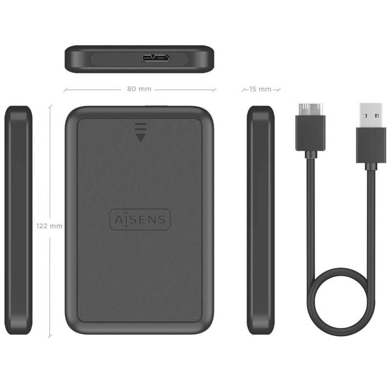 Caja Externa para Disco Duro de 2.5" Aisens ASE-2519B/ USB 3.1/ Sin Tornillos - изображение 4