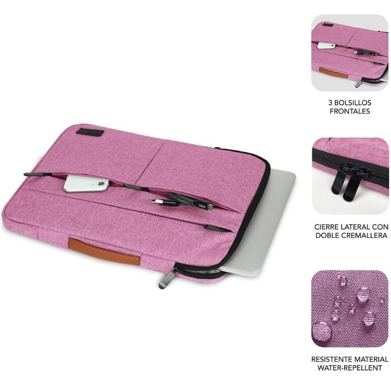 Funda Subblim Air Padding 360 Sleeve para Portátiles hasta 15.6"/ Rosa - изображение 3