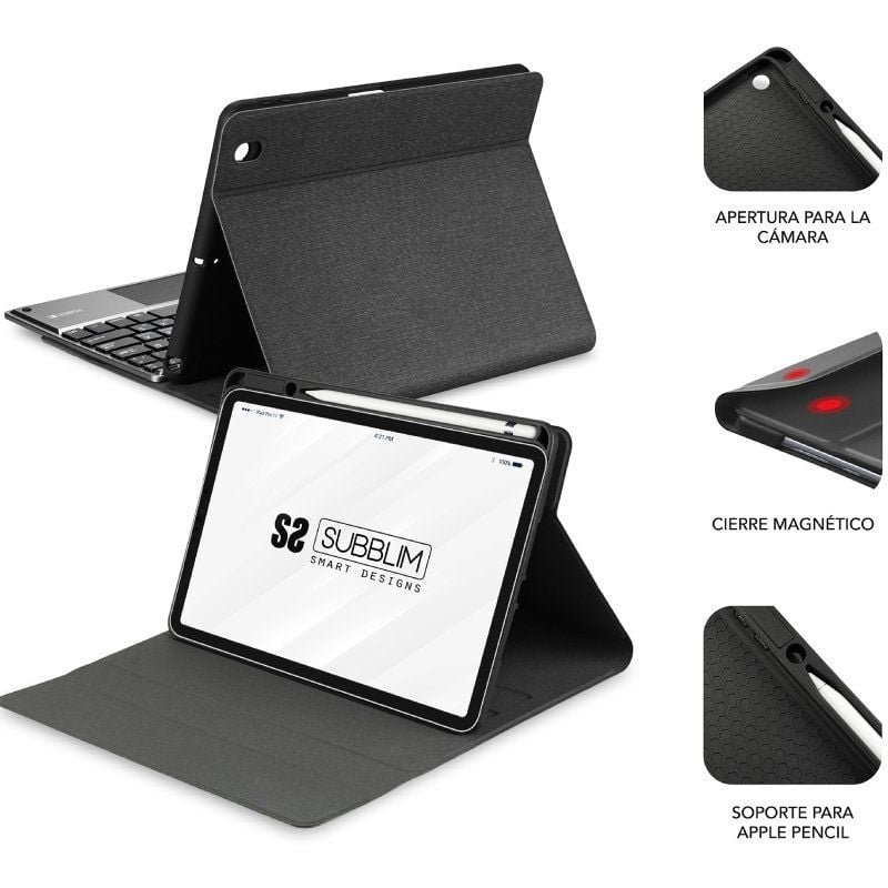 Funda con Teclado Subblim KeyTab Pro BT para Tablet iPad 10.9" 10a Gen/ Negra - изображение 4