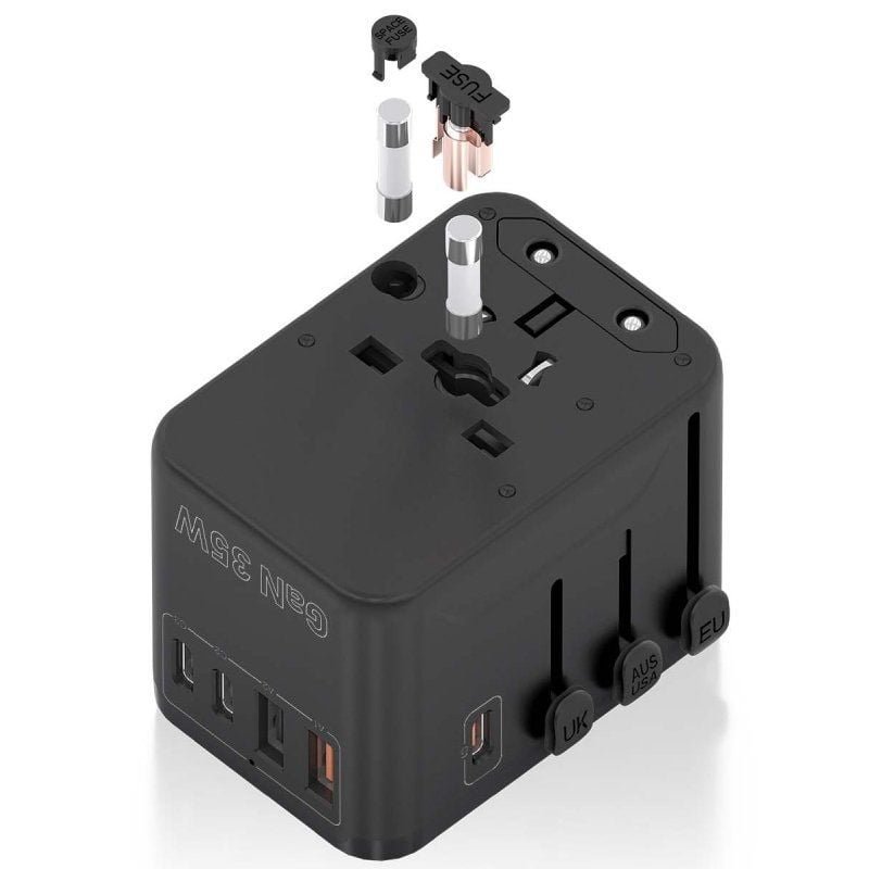 Cargador de Pared Universal GaN para Viaje Aisens ASPS-2A3C09-BK/ Toma de Corriente Universal/ 3xUSB Tipo-C/ 2xUSB/ 35W - изображение 3