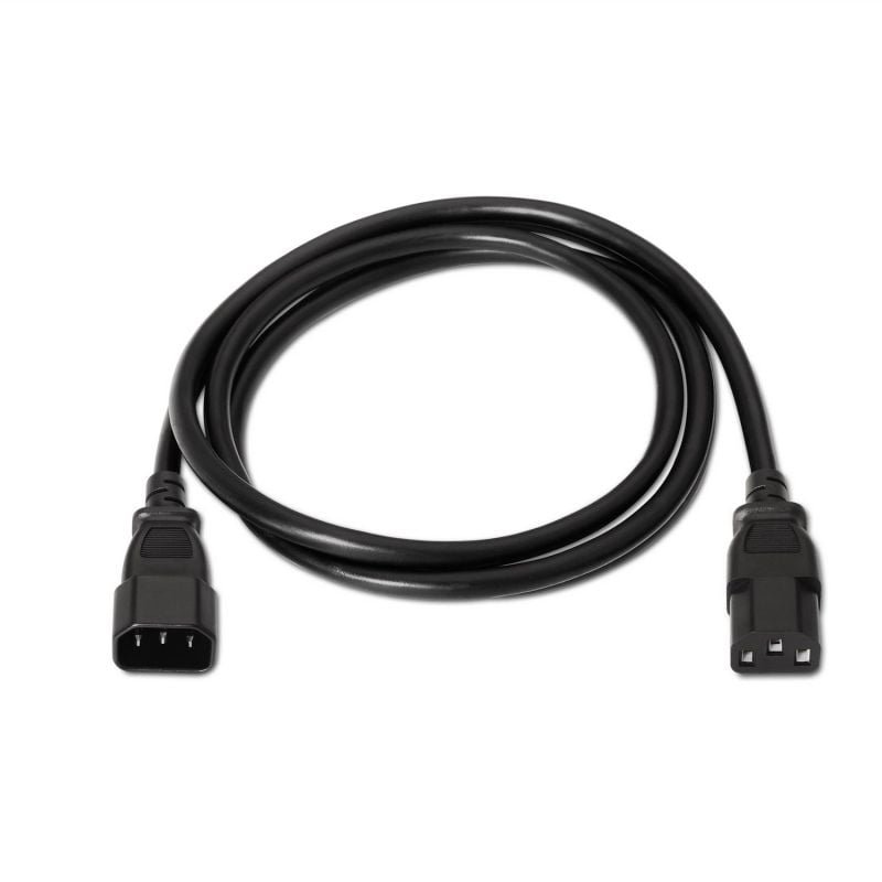 Cable Alargador de Alimentación CPU Aisens A132-0171/ IEC C13 Hembra - IEC C14 Macho/ Hasta 1500W/ 1.5m/ Negro - изображение 2