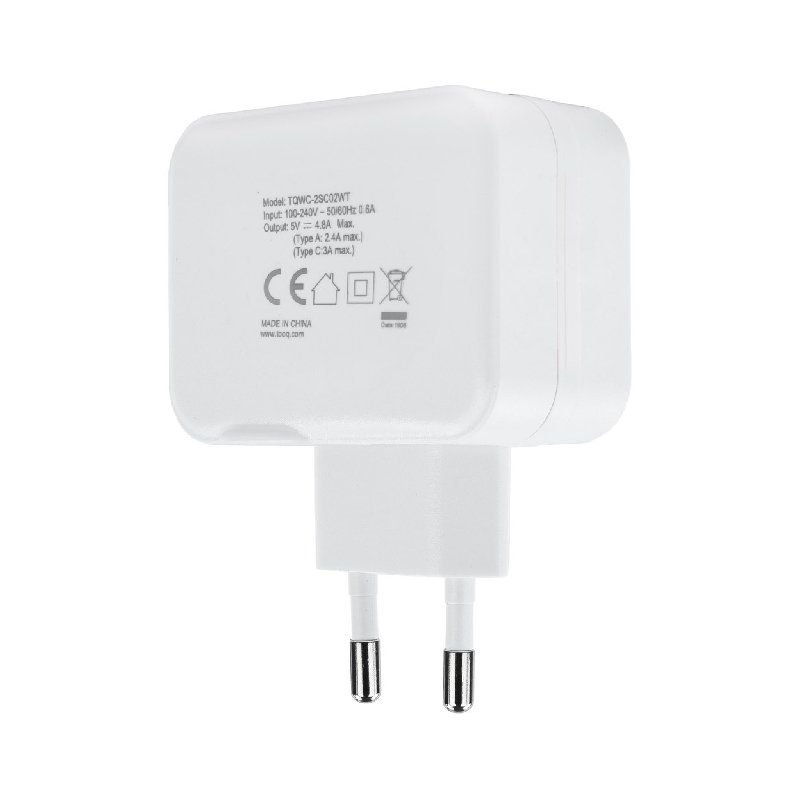 Cargador de Pared TooQ TQWC-2SC02WT/ 1xUSB Tipo-C/ 1x USB/ 27W - изображение 2