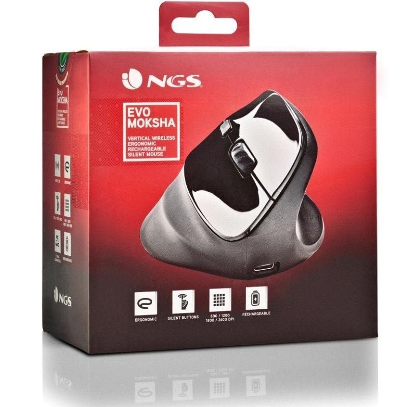 Ratón Vertical Inalámbrico NGS EVO Moksha/ Batería recargable/ Hasta 2400 DPI - изображение 5