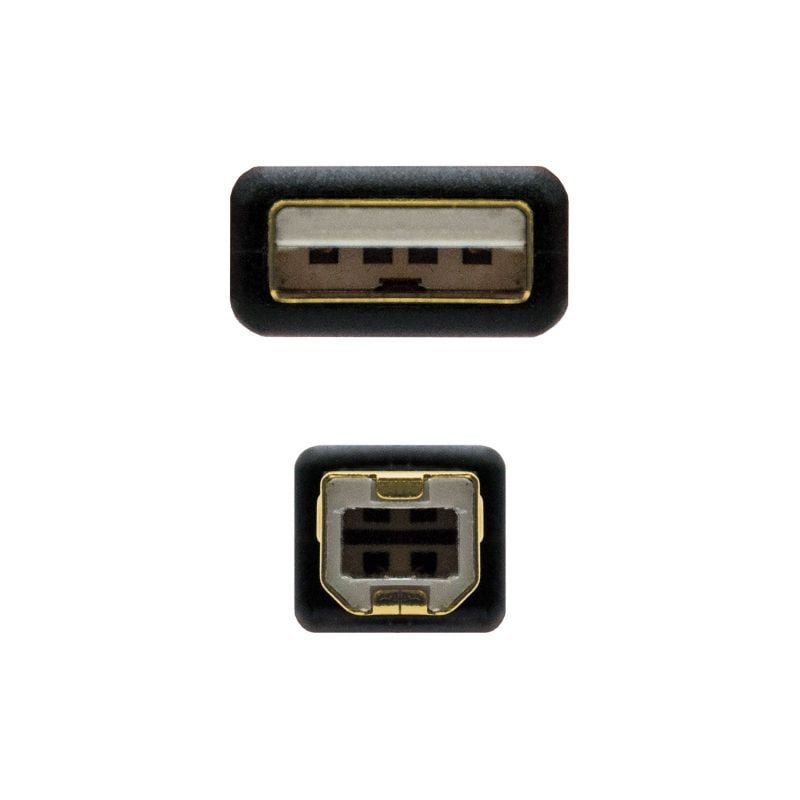 Cable USB 2.0 Impresora Nanocable 10.01.1205/ USB Tipo-B Macho - USB Macho/ 5m/ Negro - изображение 3