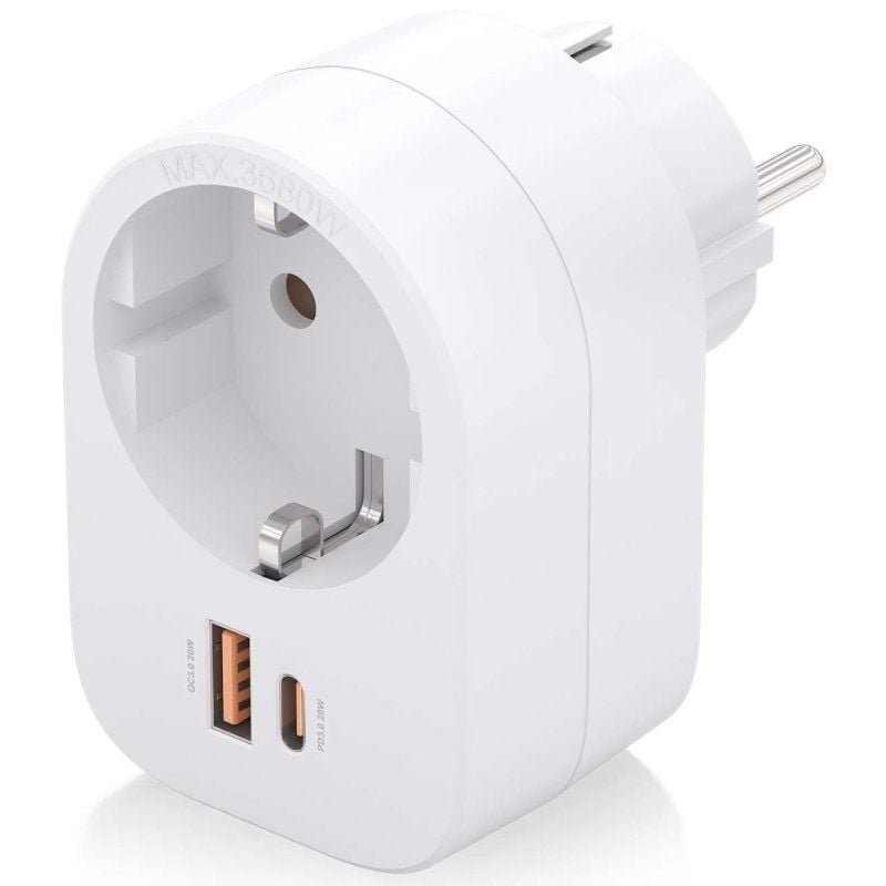 Enchufe Aisens ASPS-1A1C06-W/ 1 Toma de Corriente/ 1 USB Tipo-C PD/ 1 USB/ Blanco - изображение 2