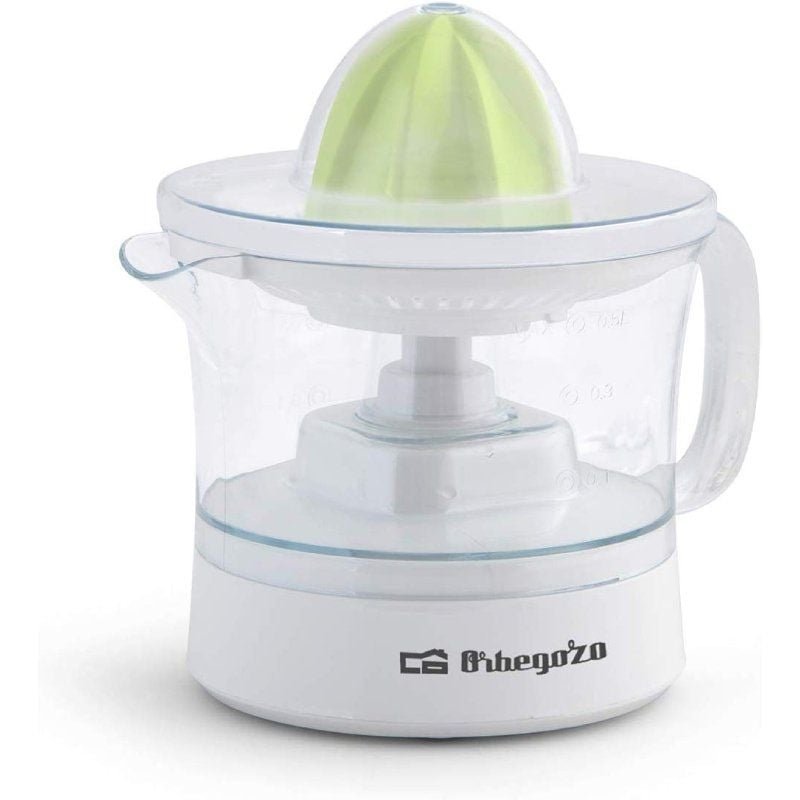 EXPRIMIDOR ORBEGOZO EP 1510 - 25W - CAPACIDAD 0.5L - INCLUYE 2 CONOS - ROTACIÓN BIDIRECCIONAL - ACCESORIOS LAVABLES EN LAVAVAJILLAS