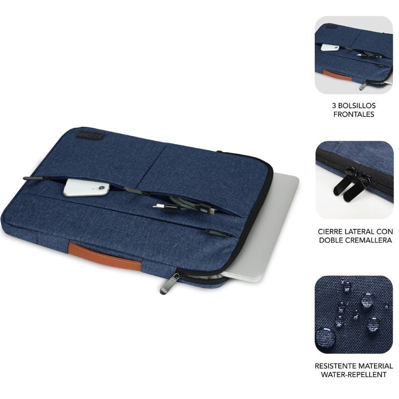 Funda Subblim Air Padding 360 Sleeve para Portátiles hasta 15.6"/ Azul - изображение 3