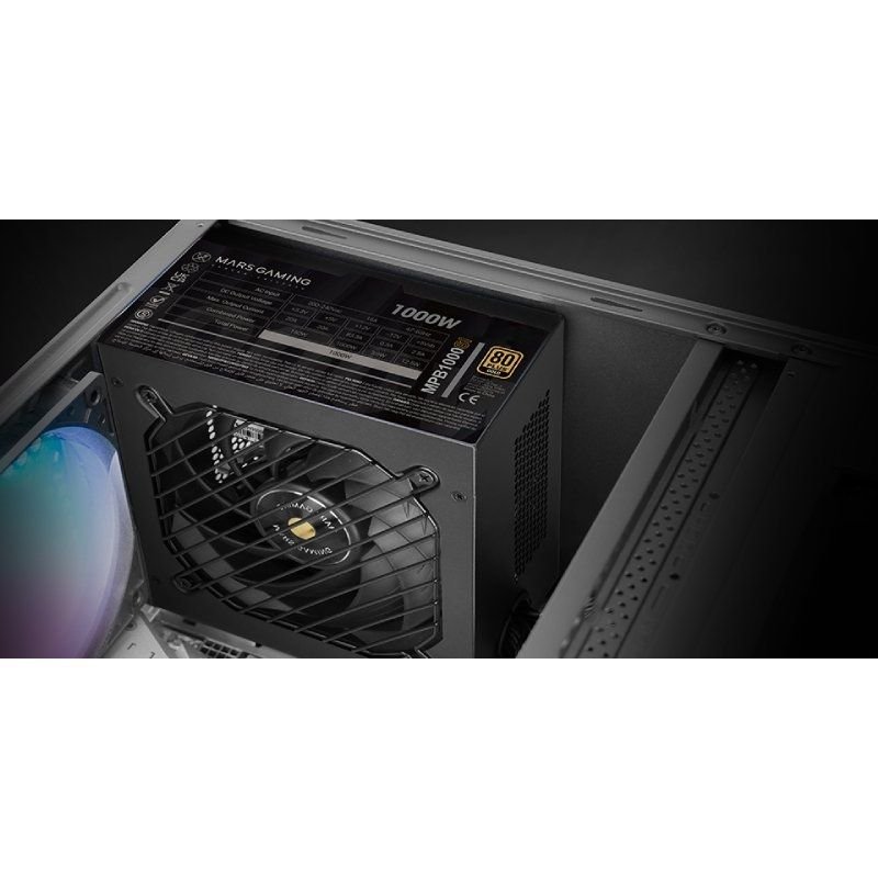 Fuente de Alimentación Mars Gaming MPB1000SI/ 1000W/ Ventilador 14cm/ 80 Plus Gold