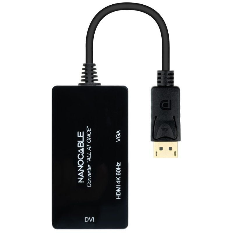 Cable DisplayPort Nanocable 10.16.3301-ALL/ HDMI Hembra - DVI-D Hembra - VGA Hembra/ 20cm/ Negro - изображение 2
