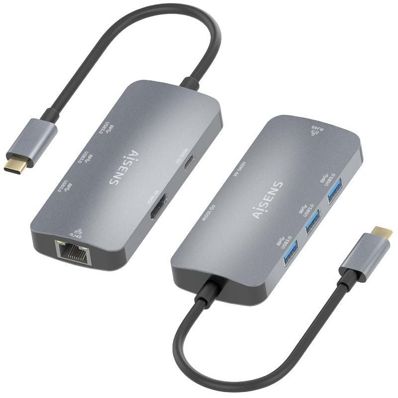 Docking USB Tipo-C Aisens ASUC-6P019-GR/ 1xHDMI/ 3xUSB/ 1xRJ45/ 1xUSB Tipo-C PD/ Gris - изображение 2