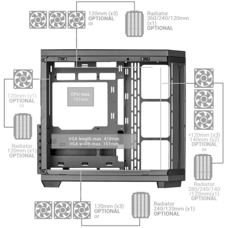 Caja Gaming SemiTorre Mars Gaming MC-3TCORE/ Blanca - изображение 5