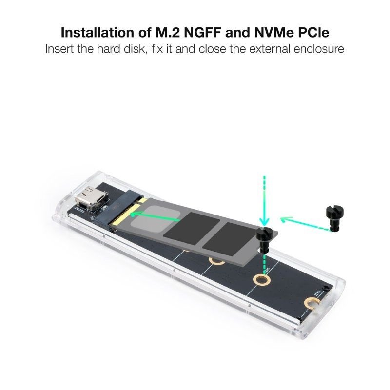 Caja Externa para Disco SSD M.2 NVMe TooQ TQE-2200/ USB 3.2/ Sin tornillos - изображение 3