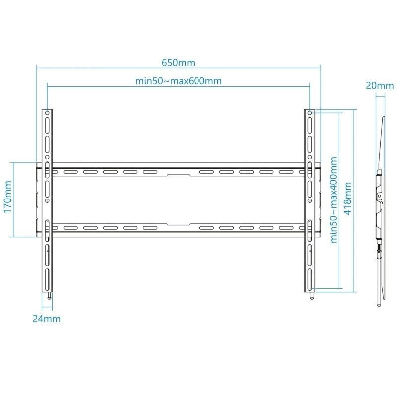 Soporte de Pared Fijo TooQ LP1080F-B para TV de 37-80"/ hasta 45kg - изображение 3