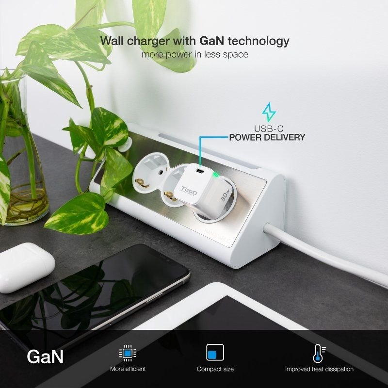 Cargador de Pared GaN TooQ TQWC-GANPD30WT/ 1xUSB Tipo-C/ 30W - изображение 4