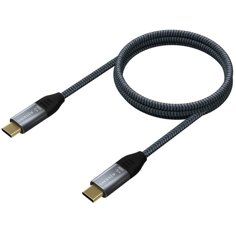 Cable USB 2.0 Tipo-C Aisens A107-0629 5A 100W/ USB Tipo-C Macho - USB Tipo-C Macho/ Hasta 100W/ 60Mbps/ 2m/ Gris - изображение 2
