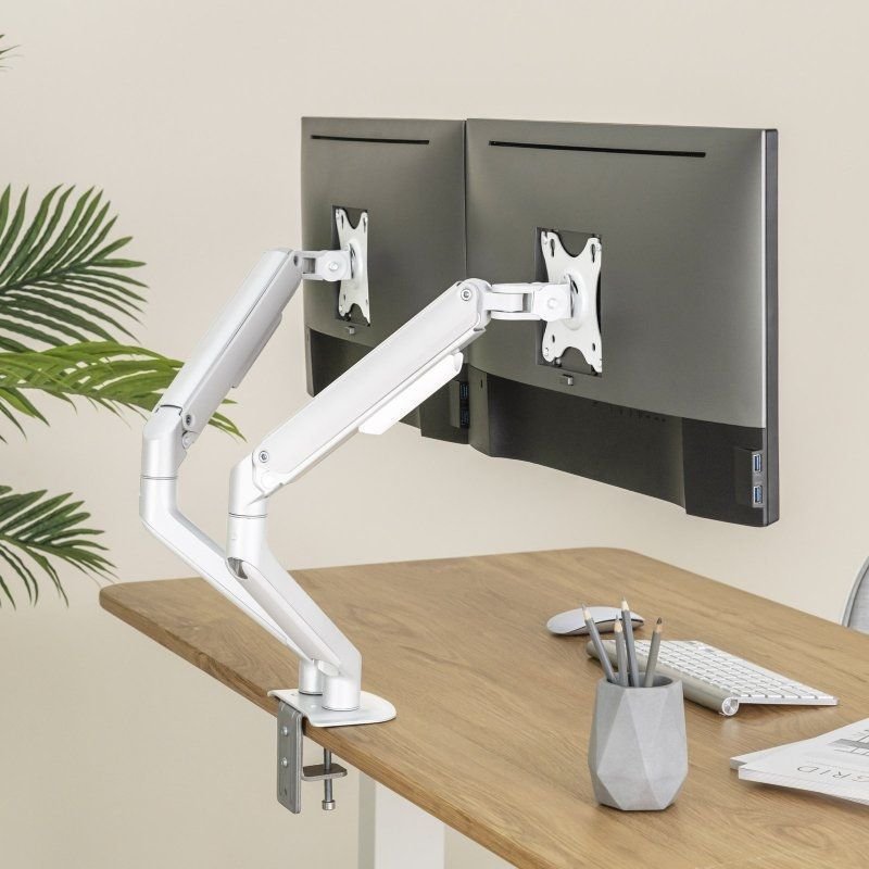 Soporte de Mesa para 2 Monitores TooQ DB4132TNR-W/ Giratorio/ Inclinable/ hasta 9kg - изображение 5