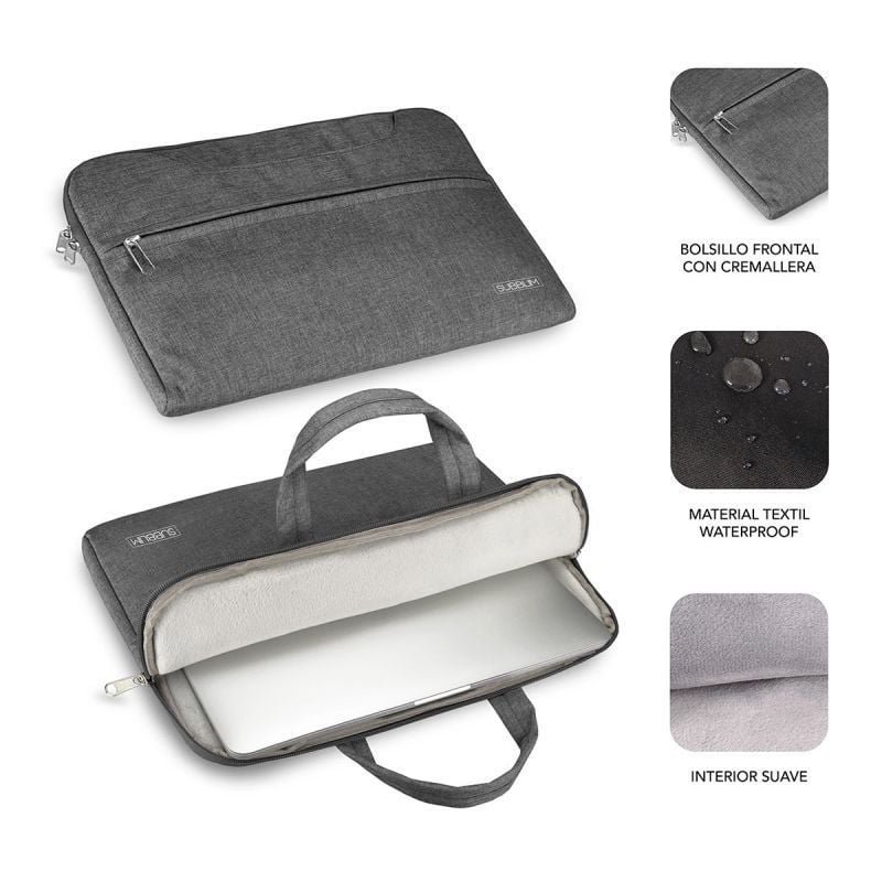 Maletín Subblim Business Laptop Sleeve para Portátiles hasta 15.6"/ Cinta para Trolley/ Gris - изображение 2