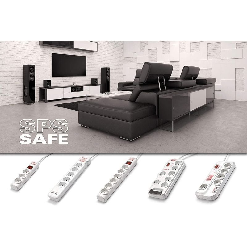 Regleta con interruptor Salicru SAFE MASTER/ 5 Tomas de corriente/ 1 Master/ 2 USB/ Cable 1.8m/ Blanca - изображение 4