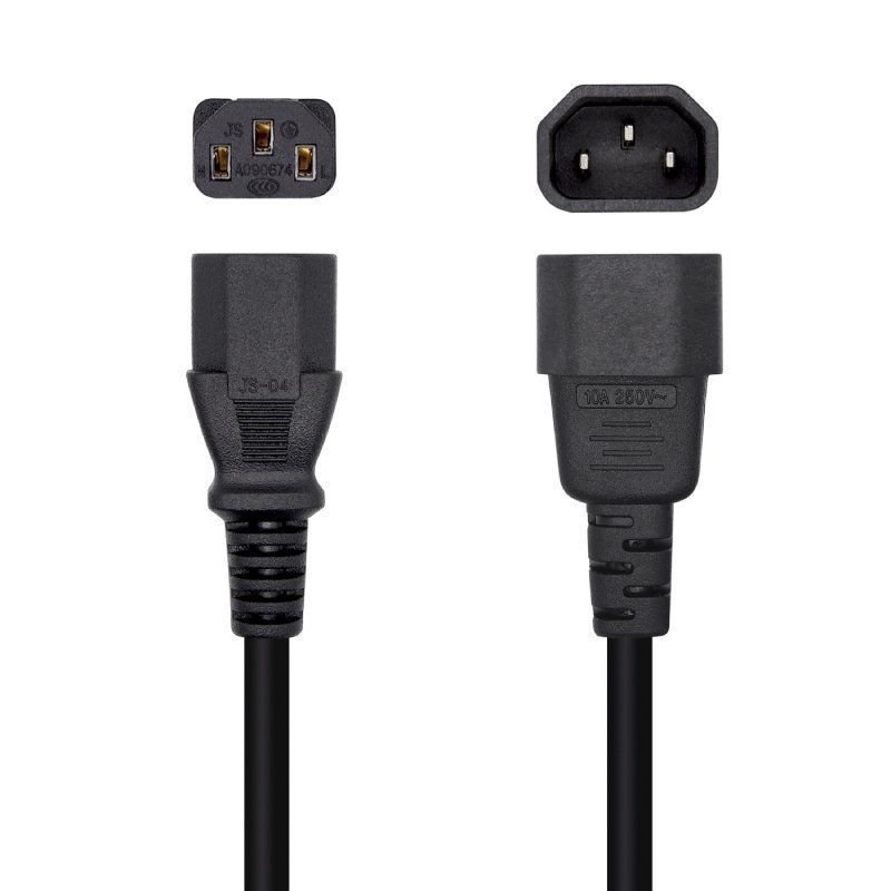 Cable Alimentación Aisens A132-0532/ IEC C13 Hembra - IEC C14 Macho/ 10m/ Negro - изображение 2
