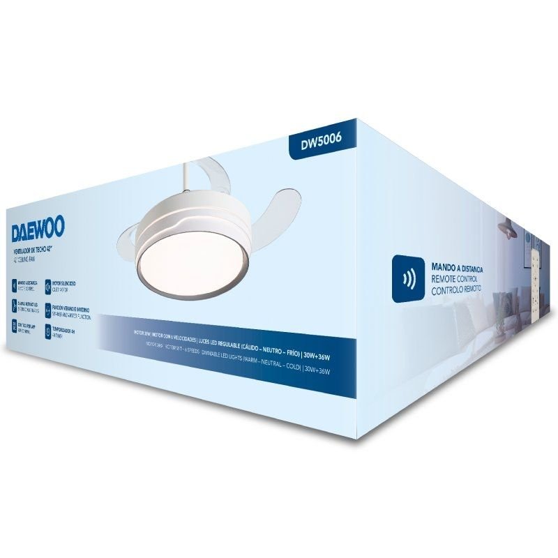 Ventilador de Techo Daewoo DW5006/ 30W/ 3 Aspas/ 6 Velocidades - изображение 4