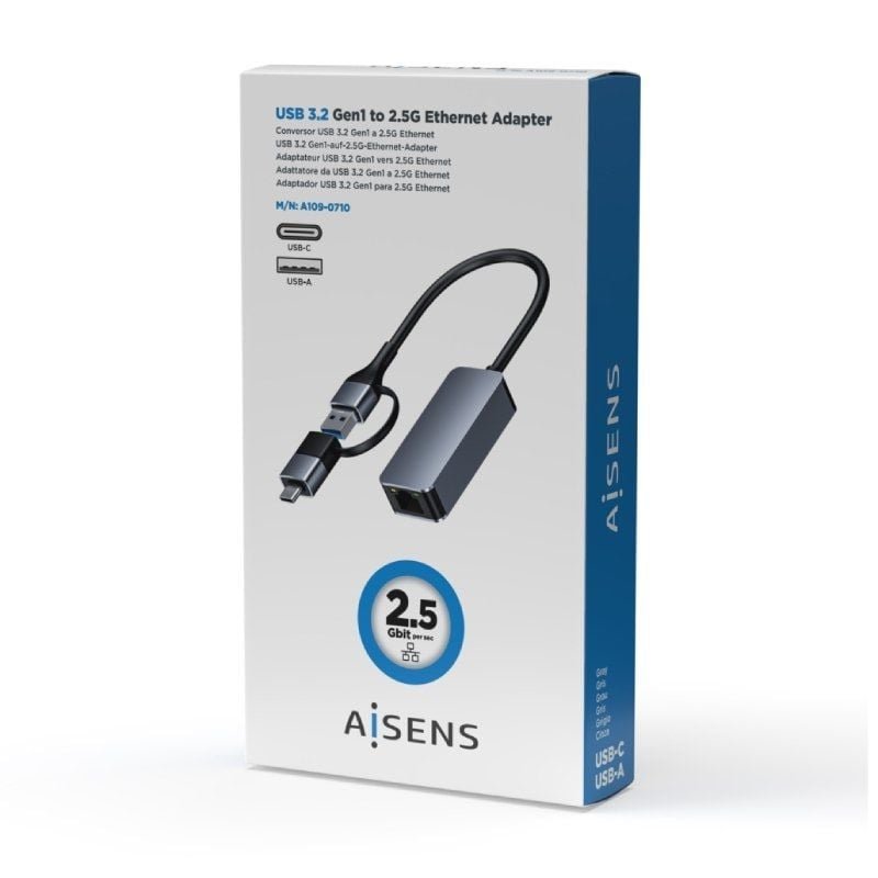 Adaptador USB - USB Tipo-C - RJ45 Aisens A109-0710/ 2500Mbps - изображение 5