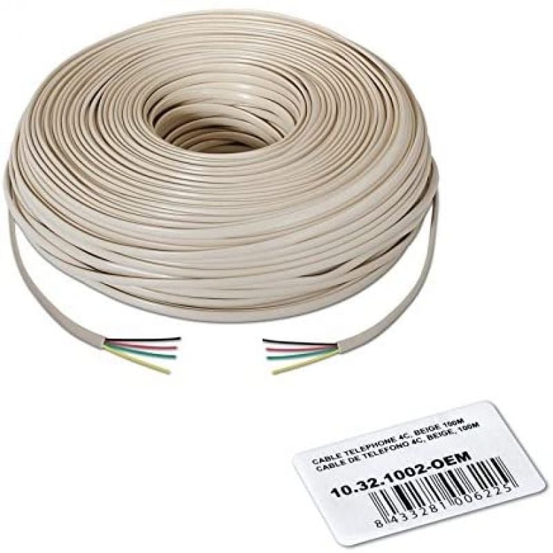 Bobina de Cable de Teléfono 4C Nanocable 10.32.1002-OEM/ 100m/ Beige - изображение 4