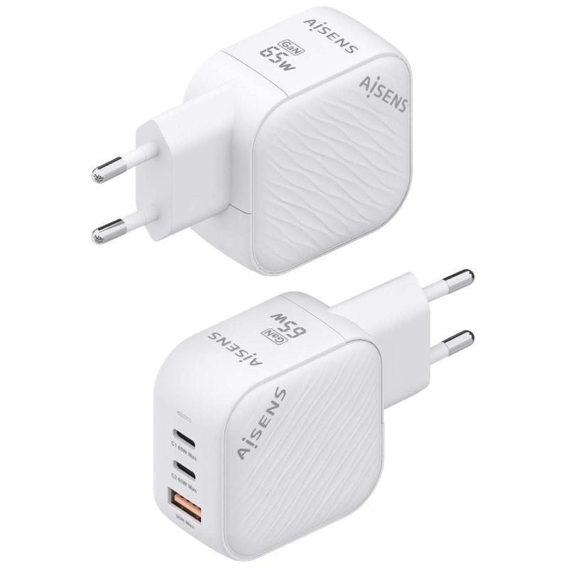 Cargador de Pared GaN Aisens ASCH-65W3P026-W/ 2xUSB Tipo-C/ 1xUSB/ 65W - изображение 3