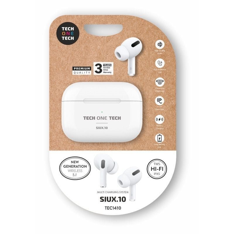 Auriculares Bluetooth Tech One Tech SIUX.10 TEC1410/ con estuche de carga/ Autonomía 5h/ Blancos - изображение 2