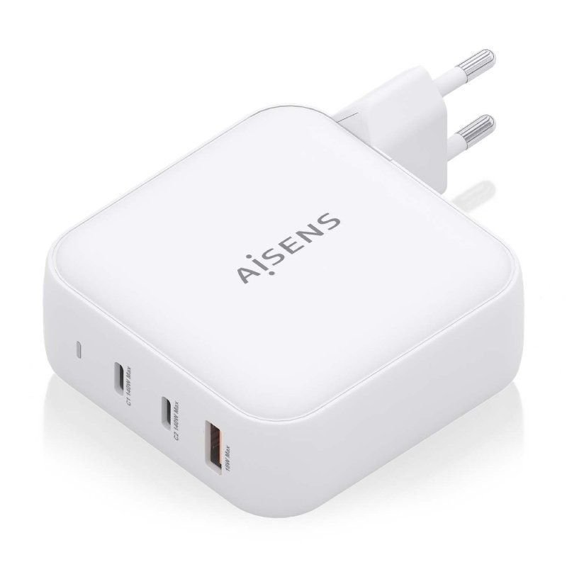 Cargador de Pared GaN Aisens ASCH-140W3P030-W/ 2xUSB Tipo-C/ 1xUSB/ 140W - изображение 2