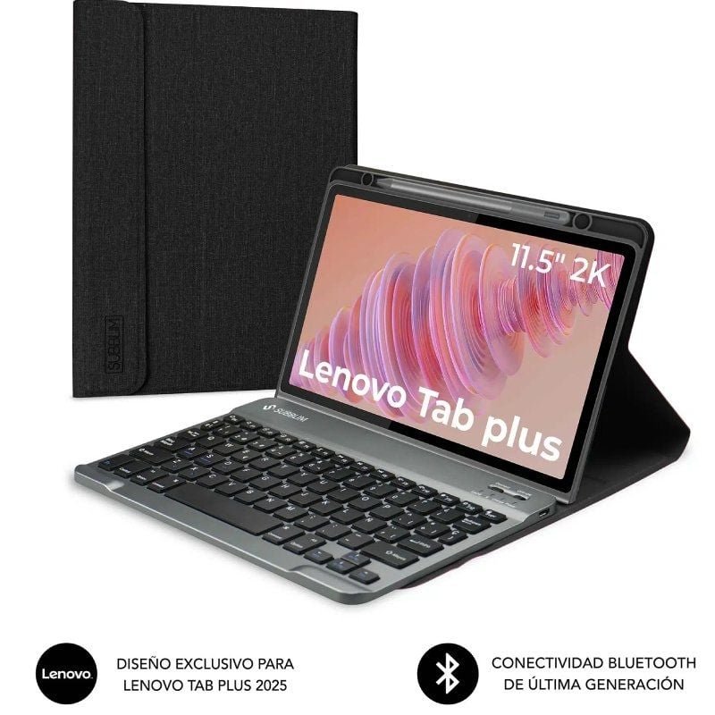 Funda con Teclado Subblim Keytab Pro BT Lenovo Tab 2025 11.5"/ Negra