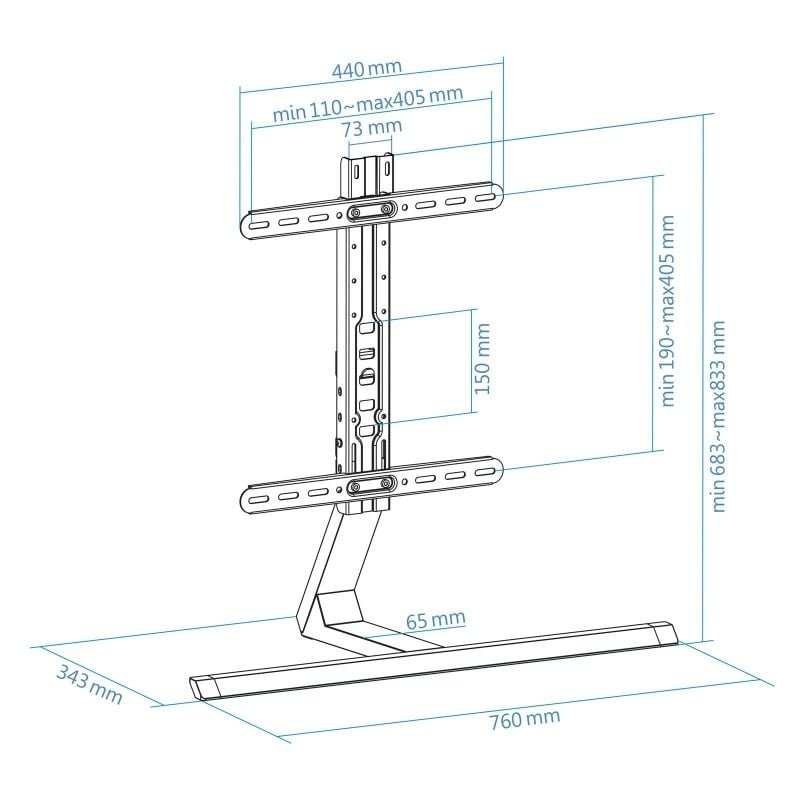 Soporte de Mesa TooQ DB3265F-B para TV de 32-65"/ hasta 40kg - изображение 5