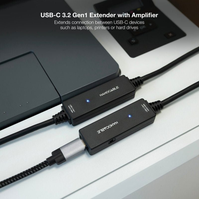 Cable Alargador USB Tipo-C 3.2 con Amplificador Nanocable 10.01.1312/ USB Tipo-C Macho - USB Tipo-C Hembra/ 10m/ Negro - изображение 5