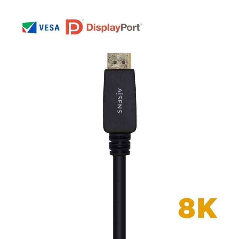 Cable DisplayPort 1.4 8K Aisens A149-0433/ DisplayPort Macho - DisplayPort Macho/ 3m/ Certificado/ Negro - изображение 2