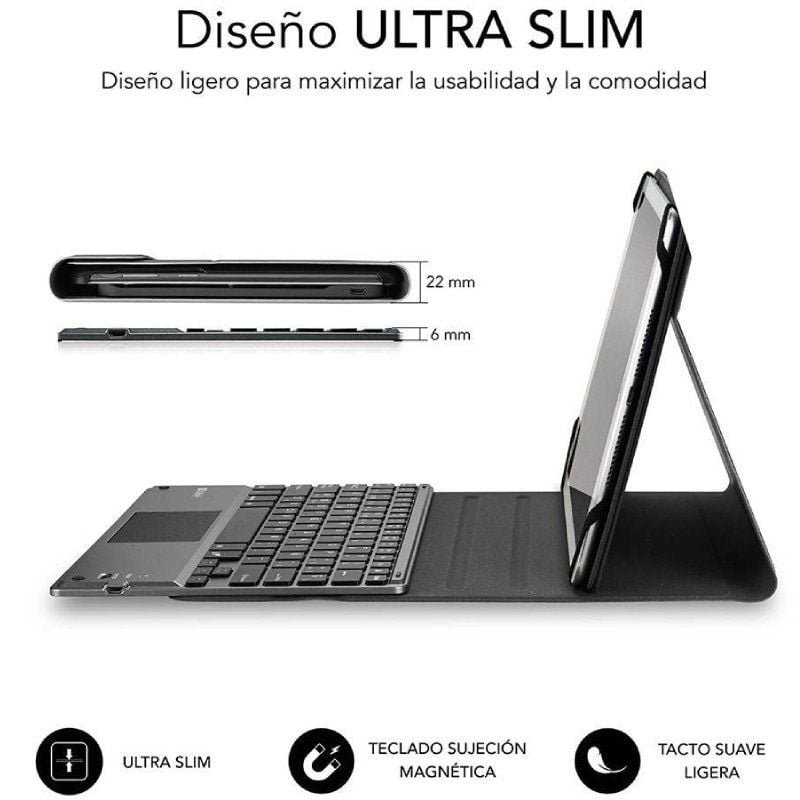 Funda con Teclado Subblim Keytab Pro Bluetooth Touchpad para Tablets de 10.1"-10.8"/ Negra - изображение 2