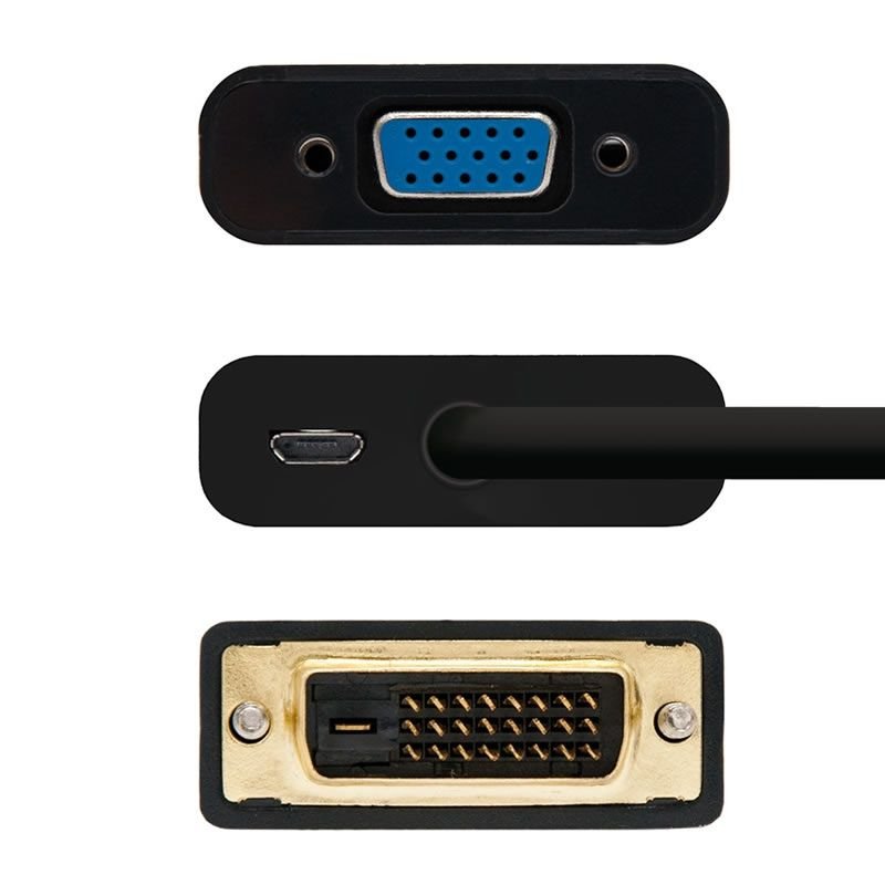 Cable Conversor Nanocable 10.16.2008-BK/ DVI Macho - VGA Hembra - изображение 2