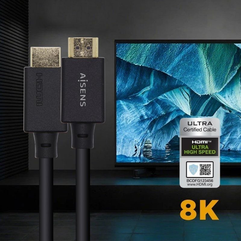 Cable HDMI 2.1 8K Aisens A150-0424/ HDMI Macho - HDMI Macho/ 3m/ Certificado/ Negro - изображение 4