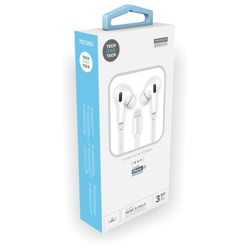 Expositor de Auriculares Tech One Tech earTECH TEC1203/ con Micrófono/ Lightning/ Incluye 10 Auriculares Blancos - изображение 4
