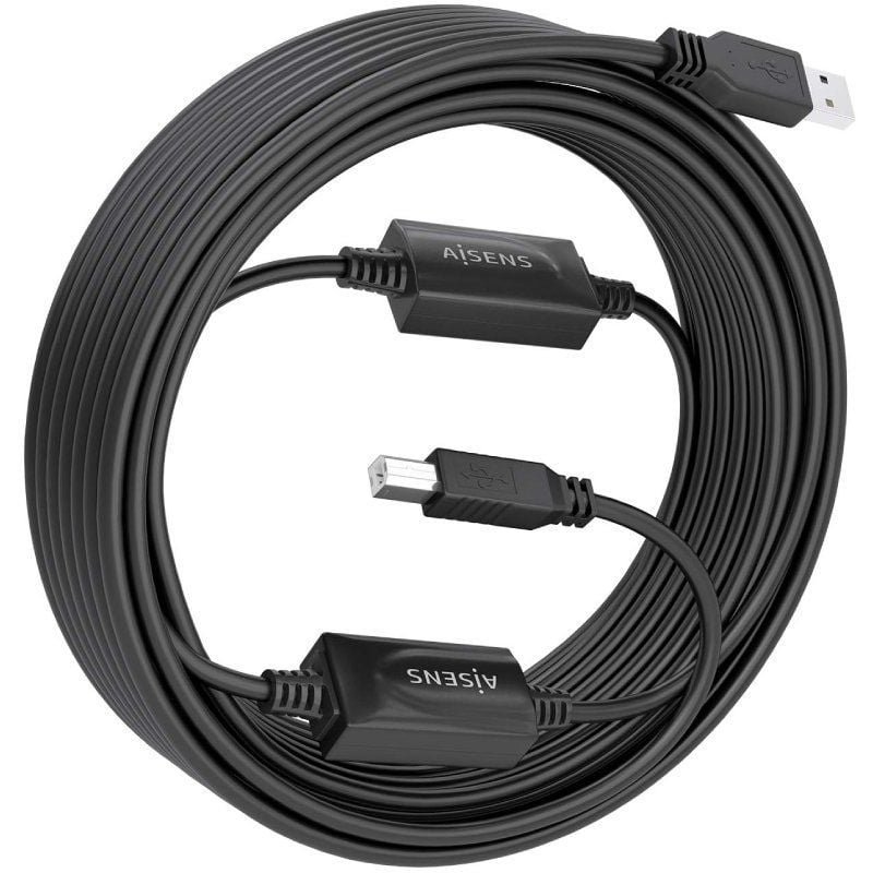 Cable Alargador USB 2.0 Aisens A101-0906/ USB Macho - USB Tipo-B/ 15m/ Negro - изображение 2