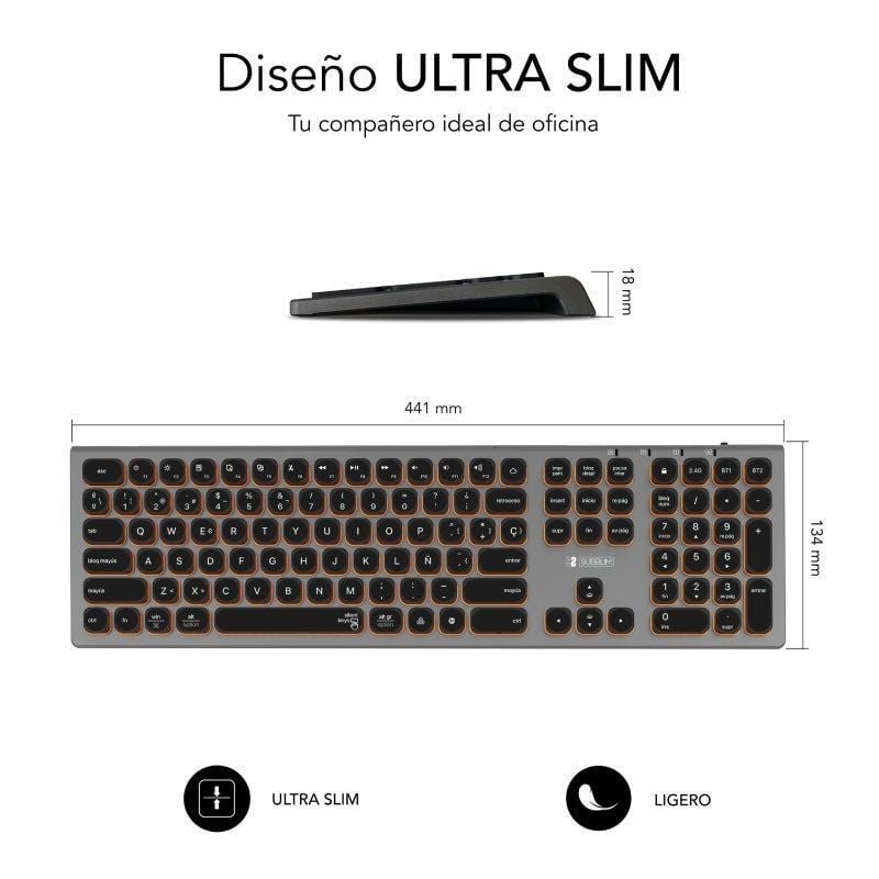 Teclado Inalámbrico Subblim Master/ Gris y Negro - изображение 4