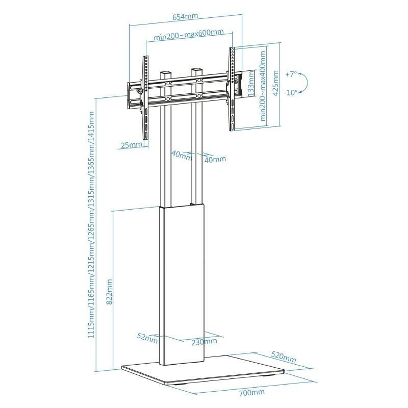 Soporte de Suelo Inclinable TooQ FS2288M-B para TV de 32-85"/ hasta 40kg - изображение 4