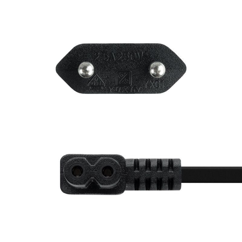 Cable Alimentación Acodado Nanocable 10.22.0502/ CEE7/16 Macho - C7 Hembra/ 1.8m/ Negro - изображение 3