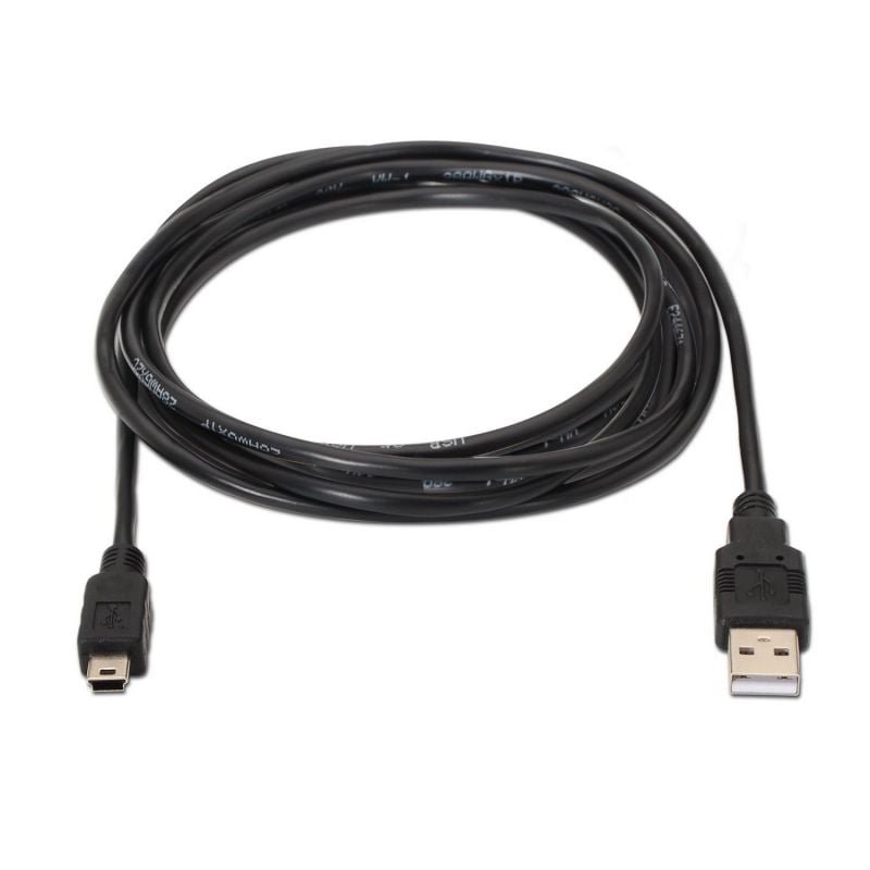 Cable USB 2.0 Aisens A101-0025/ USB Macho - USB Mini/ Hasta 2.5W/ 60Mbps/ 1.8m/ Negro - изображение 2