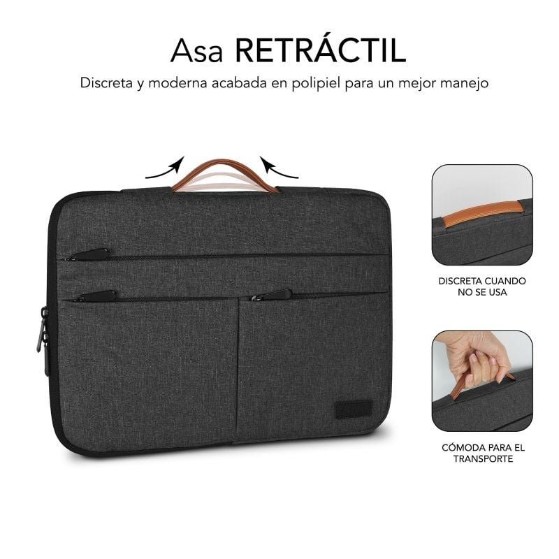 Funda Subblim Air Padding 360 Sleeve para Portátiles hasta 14"/ Gris Oscuro - изображение 4