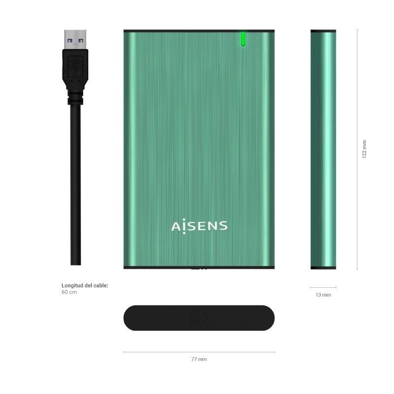 Caja Externa para Disco Duro de 2.5" Aisens ASE-2525SGN/ USB 3.0/ Sin tornillos - изображение 4