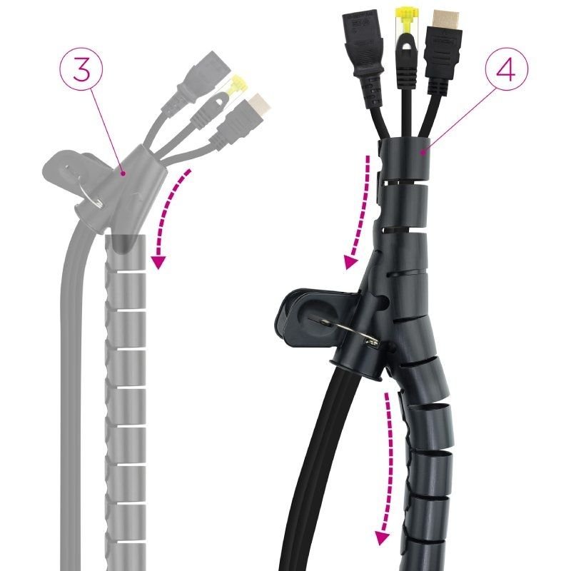 Organizador de Cables en Espiral Nanocable 10.36.0003-BK/ 3m - изображение 4