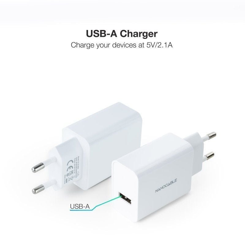 Cargador de Pared Nanocable 10.10.2003/ 1xUSB/ 10W/ Blanco - изображение 2