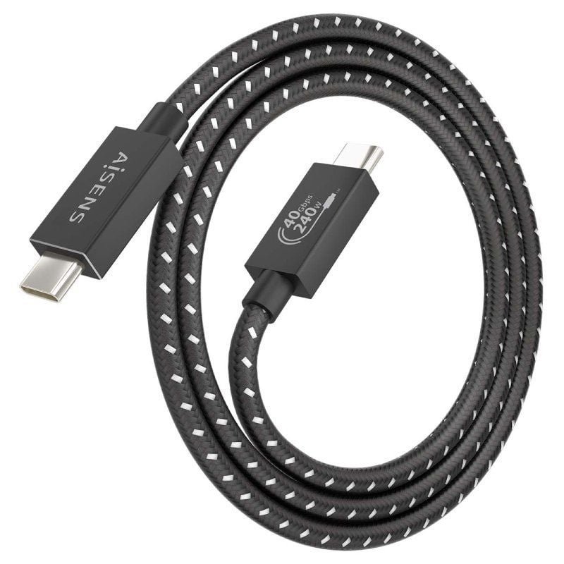 Cable USB 4.0 Tipo-C Aisens A156-0867/ USB Tipo-C Macho - USB Tipo-C Macho/ Hasta 240W/ 1m/ Gris - изображение 2